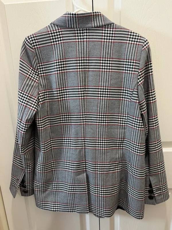Anine Bing Madeleine Plaid Blazer Small - Image 4