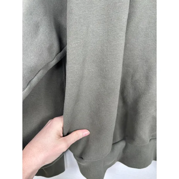 Athleta Sweatshirt XS Retro Plush Quarter Zip Olive Green Oversized Collar - Image 2