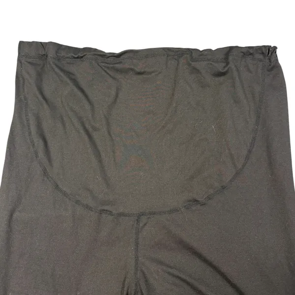 Maternity Biker Shorts Women's XL Black High Waist Full Panel Stretch Athletic - Image 4