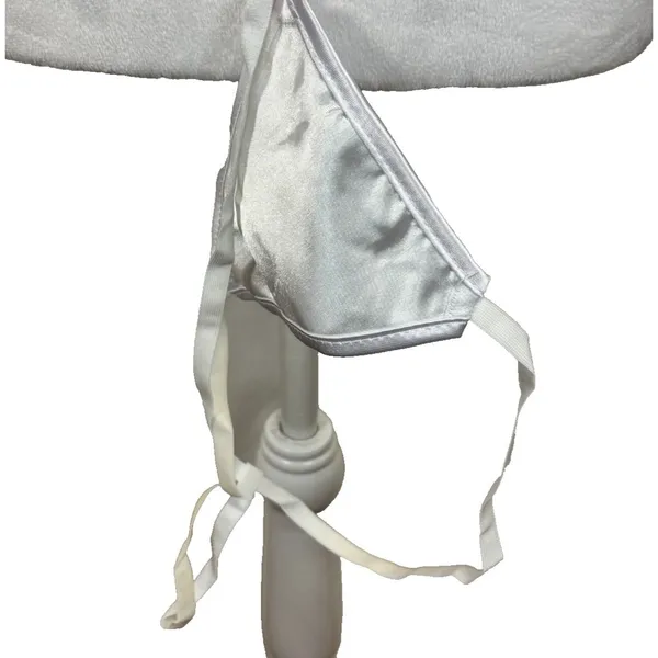 NWOT Underbust Boned Satin Lace Up Corset Bustier‎ Top w/Thong Sz M White Bride - Image 3