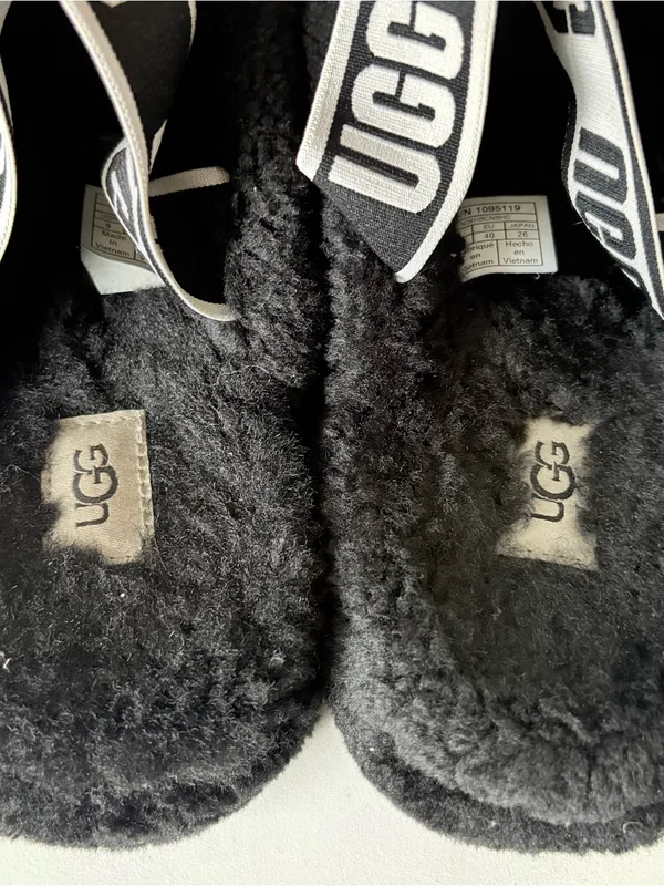 UGG Fluff Yeah Slide Women's Sheepskin Slipper Sandals Black Size 9 - Image 7
