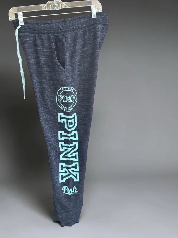 Victoria's Secret PINK black multi-logo skinny jogger sweatpants. - Image 9