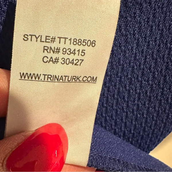 Trina Turk Cielo Diamond Ponte Sheath Wedding Guest Cocktail Party Dress Blue - Image 8