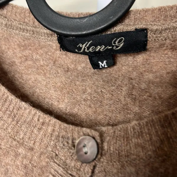 Ken-G Wool Blend Cardigan Size XS (tagged M) Y2K Tan Brown - Image 4