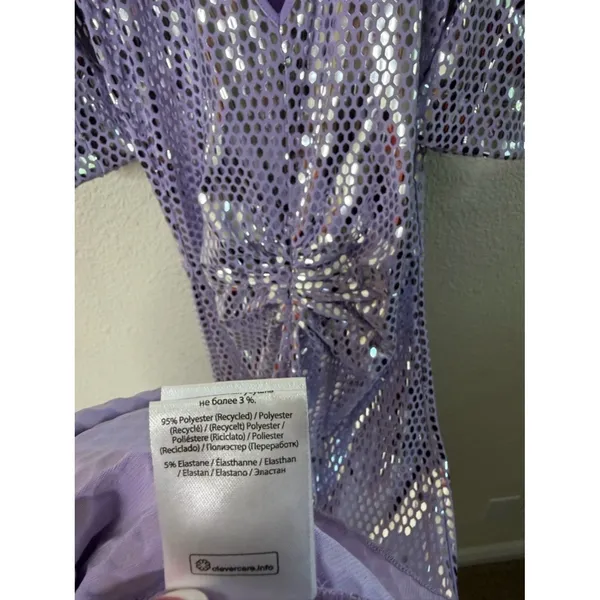 NWT ROTATE Birger Christensen Sierina Sequin Puff Sleeve Ruched Dress Lavender 0 - Image 14