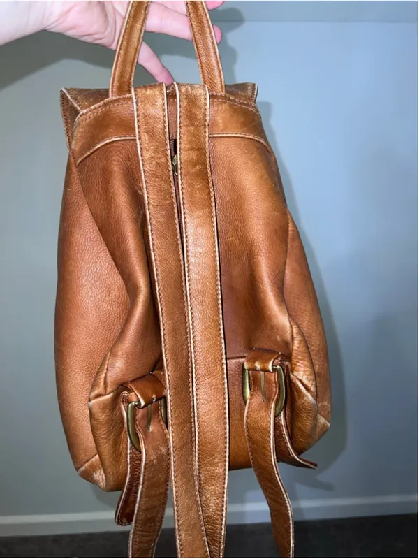 Women's Stone Mountain Brown Leather Backpack One Size - Image 7