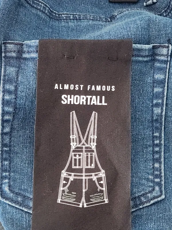 Almost Famous Dark Wash Denim Romper with Ruffle Sleeves Size Small NWT - Image 11
