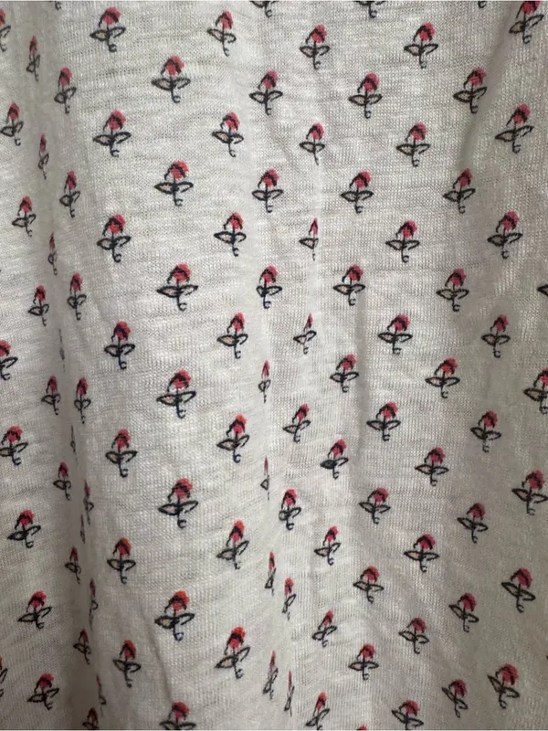 BODEN Floral Jersey Tee White Size 12 - Image 4