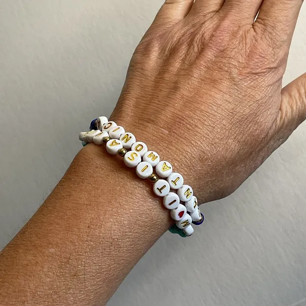 Santa Monica Beaded Bracelet Set White - Image 6
