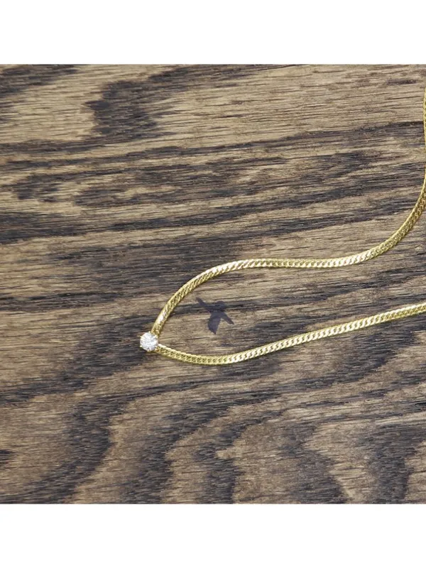 NWT Erica Lyons Necklace with Stone Accent, Spring Ring Clasp Gold Yellow 17.5" - Image 3