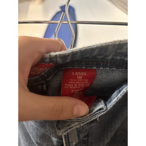 vintage High Waisted Denim Shorts Light Wash Jean jort Plus Size 18 Faded Glory - Image 3