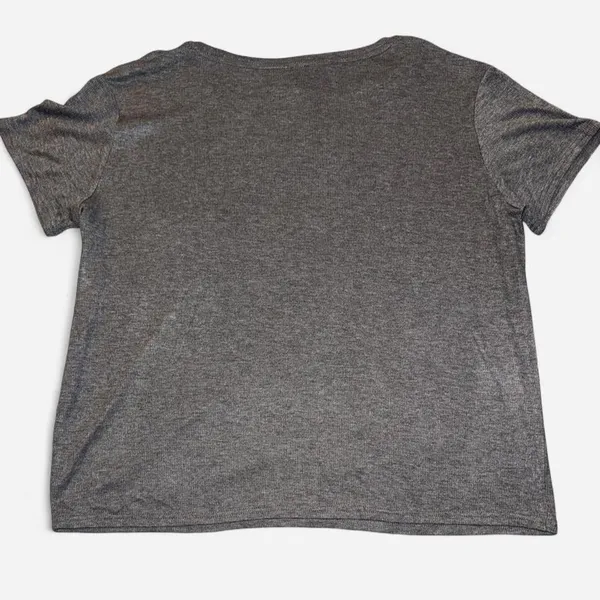Heather Gray Ribbed Short Sleeve Baby Tee with Pocket, size Large - Image 5