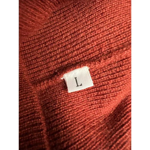 Luca Luca 100% Cashmere Rust‎ Short Sleeve Turtleneck Sweater L - Image 7
