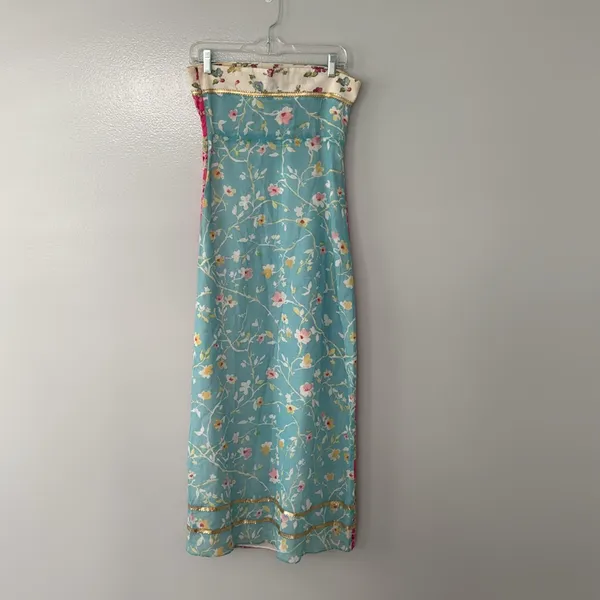 Vintage 90's Cynthia Rowley Garden Print Floral Column Maxi Dress Size 6 - Image 7