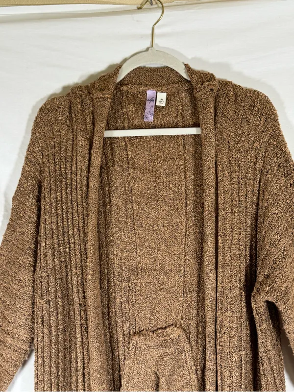 Alya Cozy soft Open-Front Cardigan in Brown/pink - Image 6