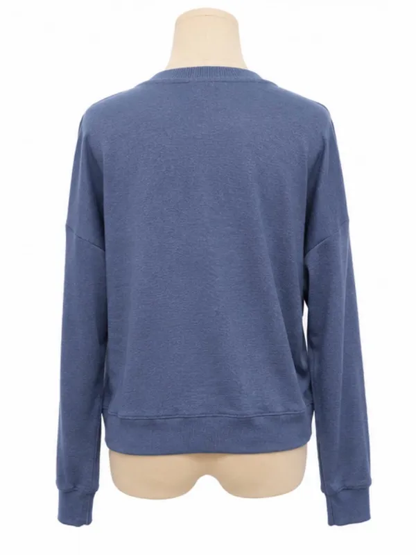 Z Supply Blue Oversized Lightweight Sweatshirt Size M - Image 3