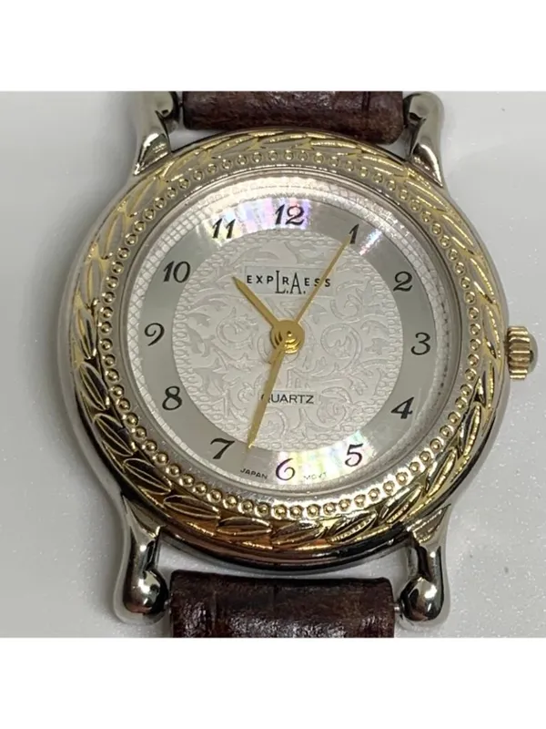 Vintage La express women’s silver gold tone watch 29mm quartz analog running - Image 3