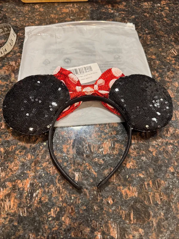 Mouse Ears Headbands with Bow Minnie Costume Hair Accessories for Women Birthday - Image 3