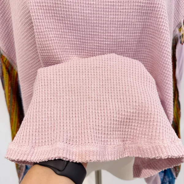 Free People Blossom Thermal XS Cottagecore Boho‎ Peasant Fairy Floral Waffle Top - Image 8