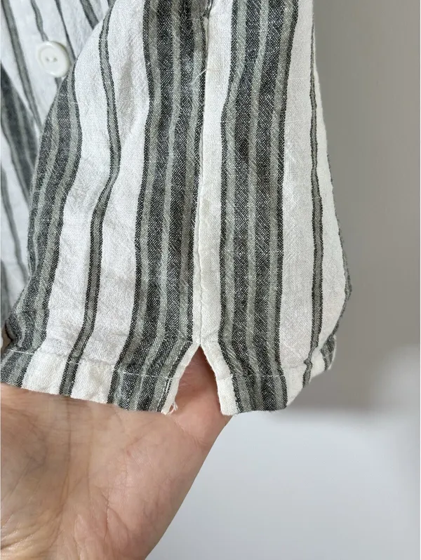 Urban Outfitters Strapless Linen Blend Striped Romper Pockets Size M - Image 6