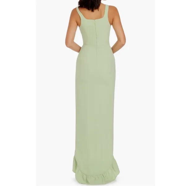 Dress the Population Women’s Charlene Ruffle Maxi Dress Gown Sage Green Size S - Image 5
