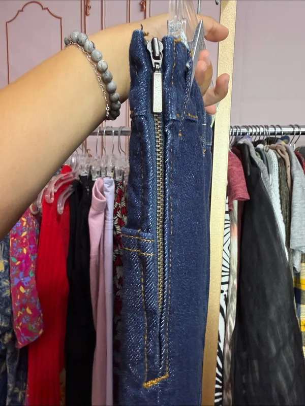 Zara Blue Denim Maxi Skirt High Rise Straight Column Long Jean Skirt. Size S - Image 5
