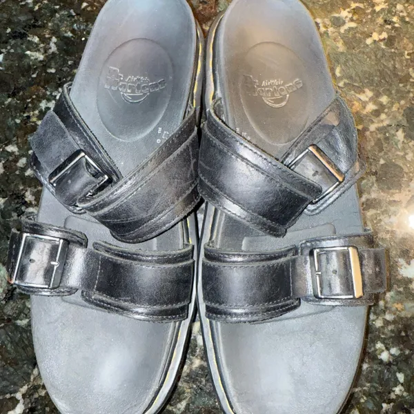 Dr Martens Myles Platform Slide‎ Sandals Black Athena Leather Women US Size 10 R - Image 4
