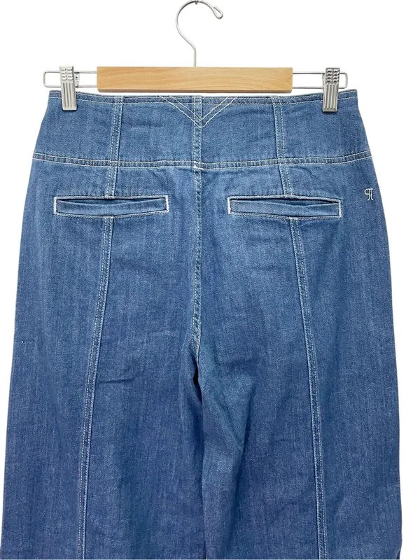 NWT PILCRO Anthropologie Jeans Sz 27 High Rise Wide Leg Trouser Contrast Stitch - Image 6