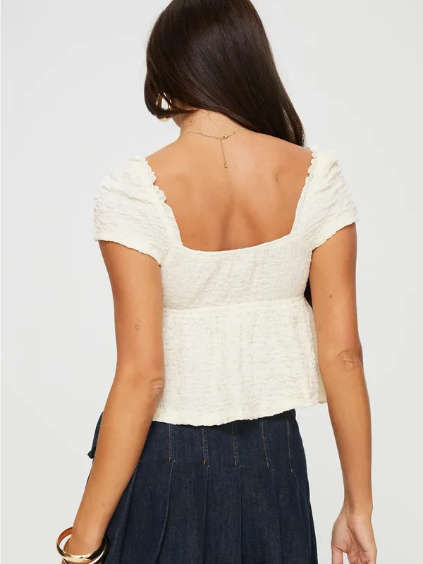 Princess Polly Kellan Cap Sleeve Top Cream Size 2 New with tag - Image 5