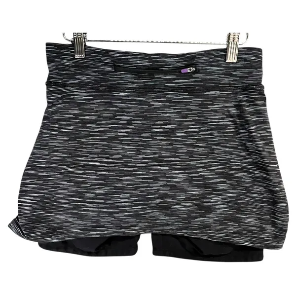 Athleta Contender 2 in 1‎ Skort Womens S Black Space Dye Running Trail Athletic - Image 5