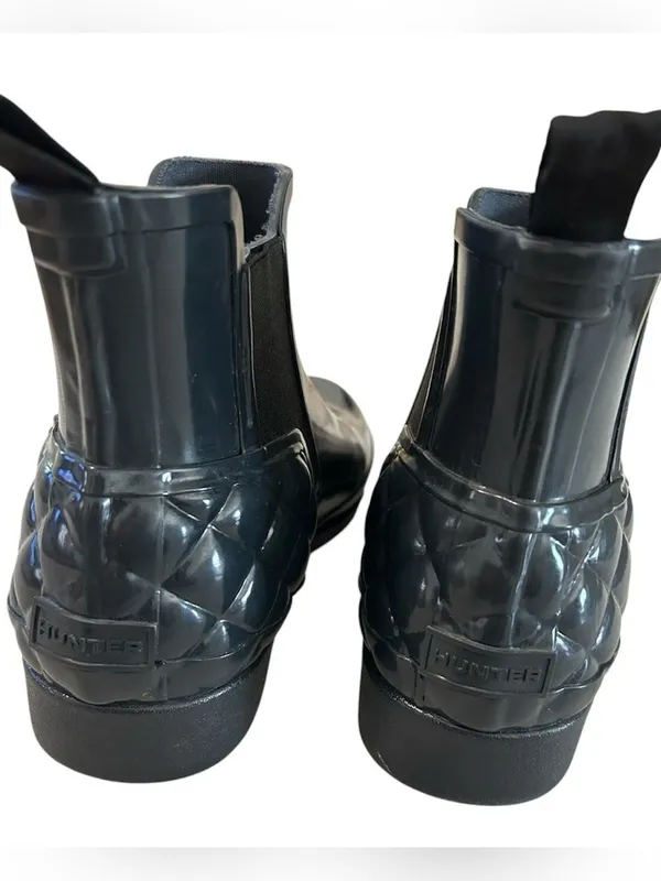 Hunter Refined Chelsea Vertical Quilt Boot Black 10 M, preowned - Image 7