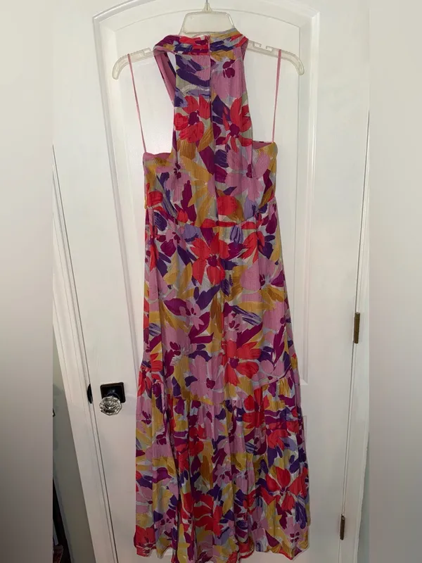 Colorful Floral Maxi Dress Pink Size 8 - Image 12
