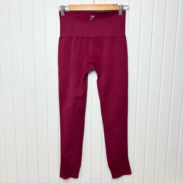 Gymshark Burgundy Performance‎ Leggings Size M - Image 4