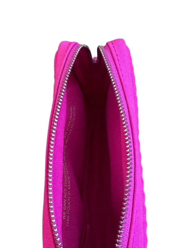 Valentino Hot Pink Studded Mini Clutch Pouch Bag Wallet Purse V Charm Zipper - Image 7