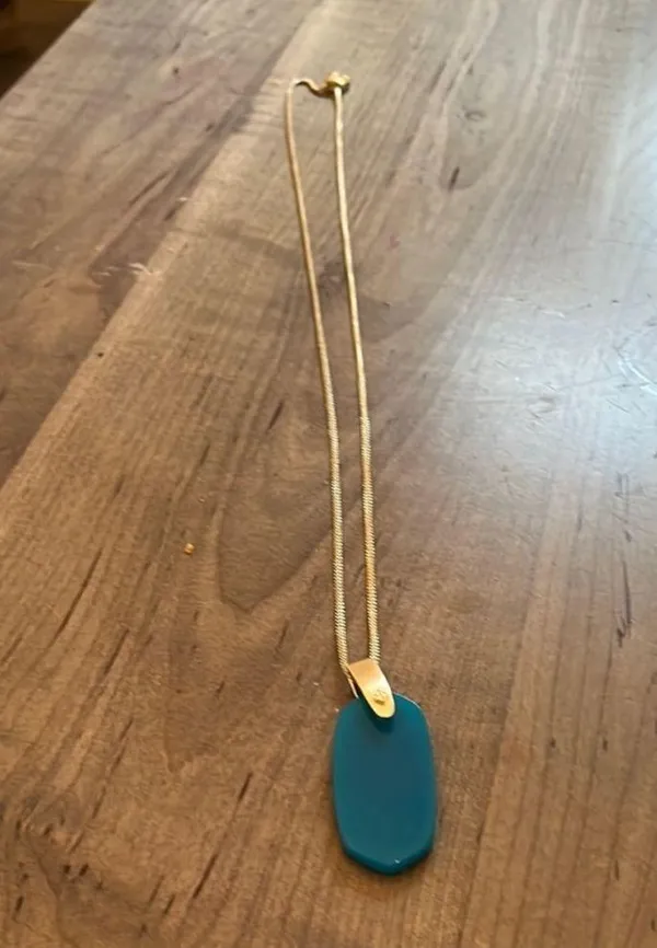 Kendra Scott Gold Inez Blue Agate Pendant Necklace Adjustable - Image 2