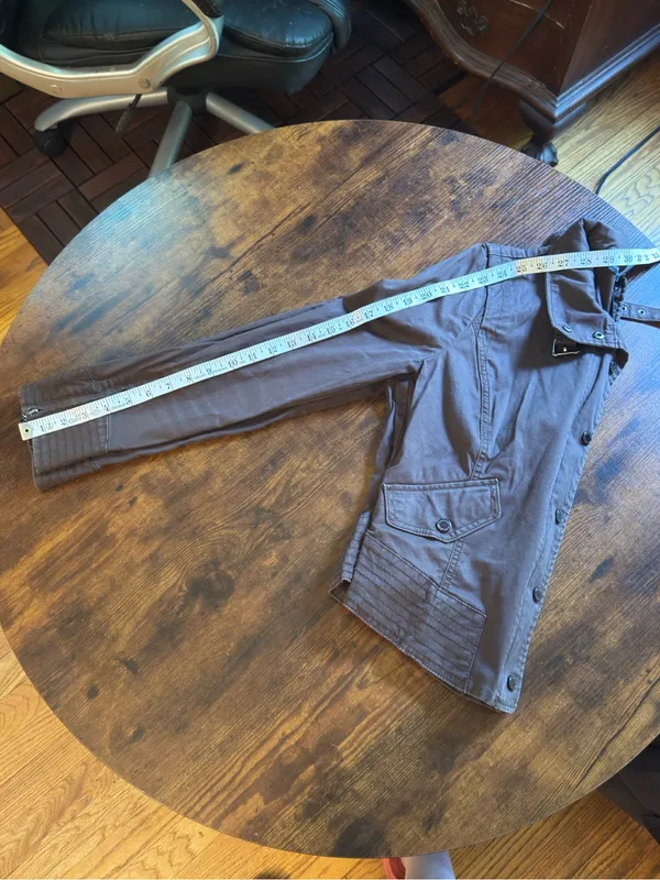 White House Black Market Brown Cotton Utility Jacket Y2K Style Size 6 - Image 10