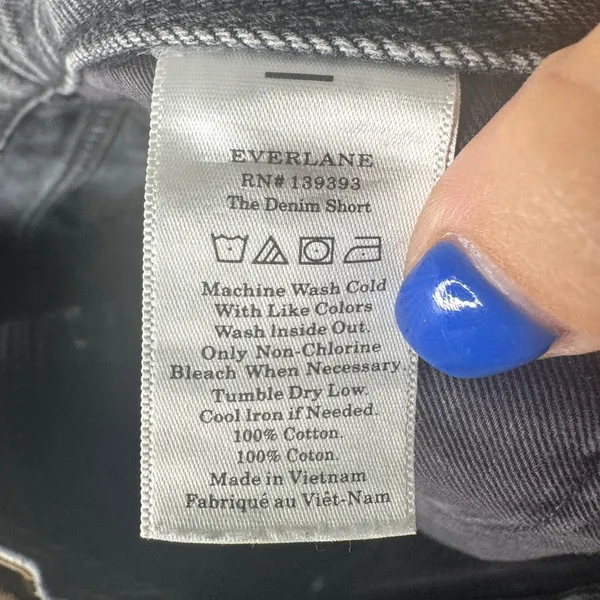 EVERLANE The Denim Short Charcoal Gray‎ Size 30 High Waisted - Image 6