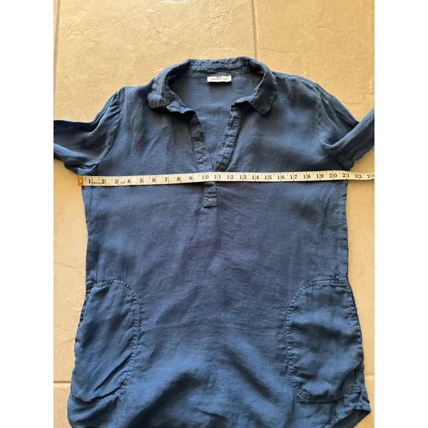 Vineyard Vines Tunic Womens Medium Blue Linen Beach Coastal Preppy Travel Resort - Image 5