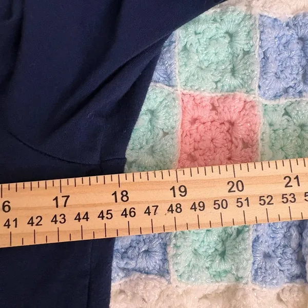 Lauren Ralph Lauren Top Size L Blue One-Shoulder Bell Sleeve Knit Blouse - Image 6