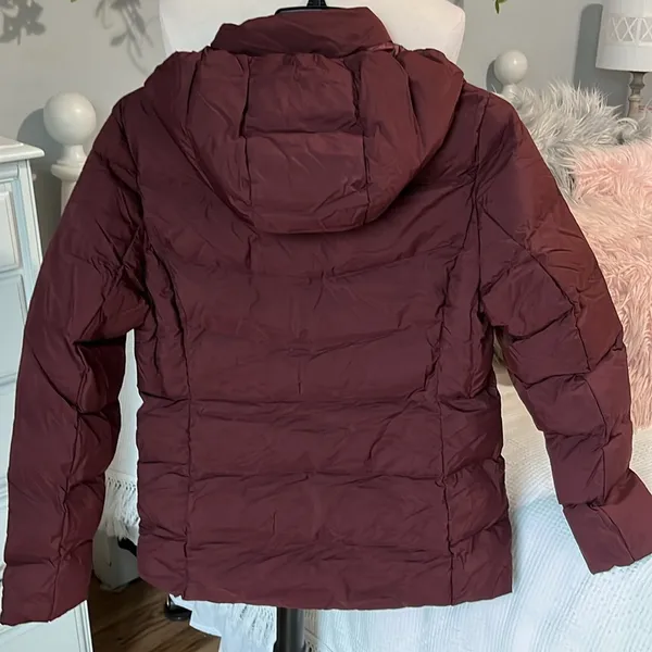 Puffer Coat Ski Jacket 32 Degrees Burgundy Maroon Womens Medium Hooded - Image 10