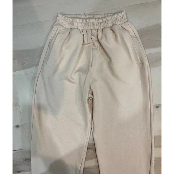 Naked Wardrobe NEW Women XS Oatmeal Oversized Joggers Streetwear Lounge Chic - Image 4