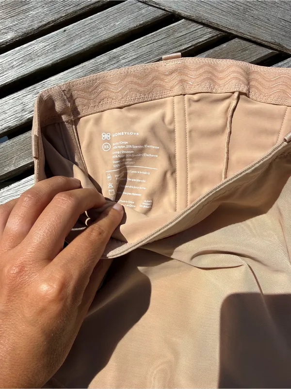 Honeylove High-Waist Beige Shapewear Shorts - Image 2
