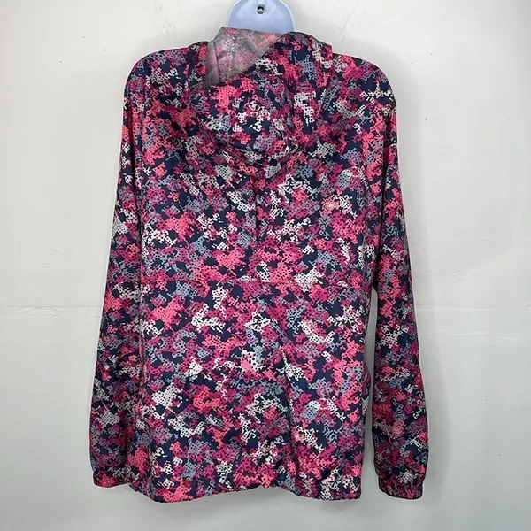 Columbia Windbreaker Light Jacket Full Zip Pink Camouflage size Large - Image 9
