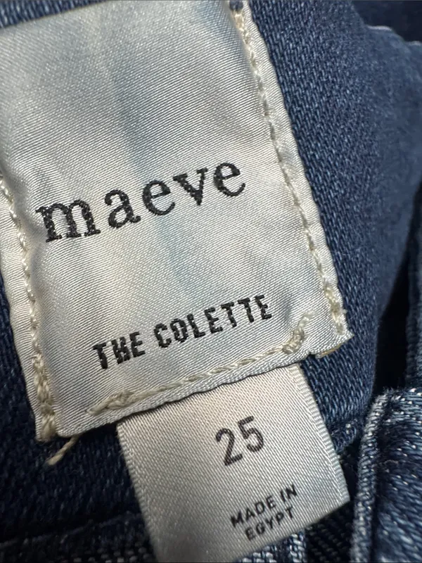 Maeve Colette High-Rise Wide-Leg Cropped Jeans Dark Wash 25 - Image 4