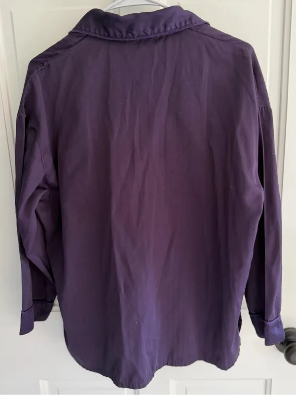 Vintage Victoria’s Secret Purple Herringbone Pajama Top Size S Y2K - Image 10