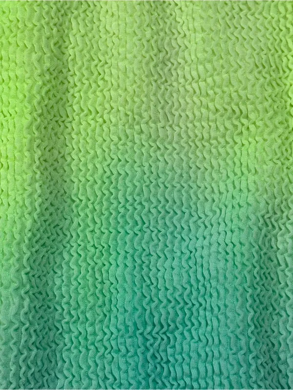 Green Aqua Ombre One Piece Swimsuit Women’s XS Scoop Neck Textured Swimwear - Image 6