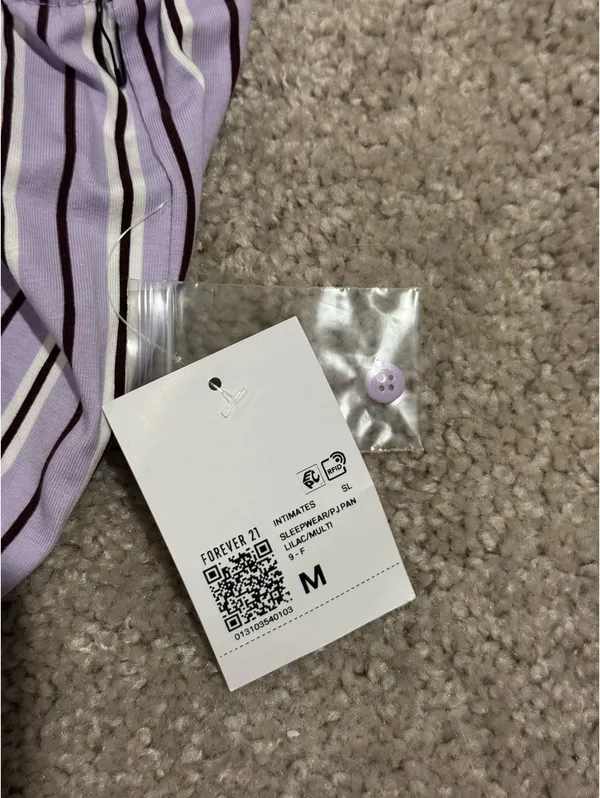 Forever 21 Pinstripe Stripe Pajama Lounge Pants Lilac - Image 4
