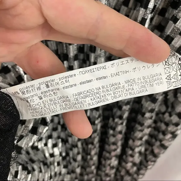 Zara Metallic silver black Cocktail mini Dress - Image 11