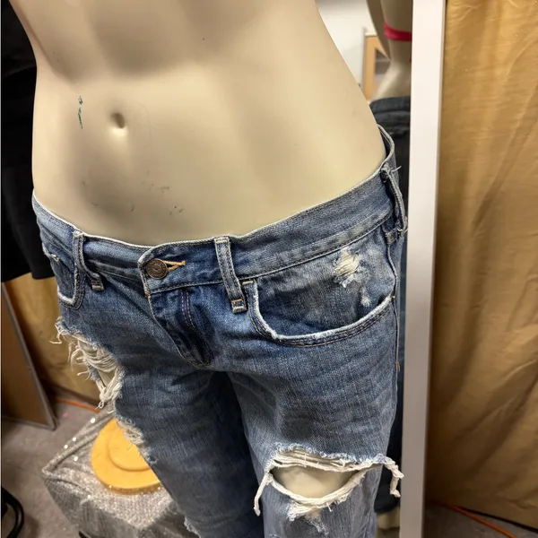 Hollister Medium Blue Ripped Skinny Jeans‎ - Image 16