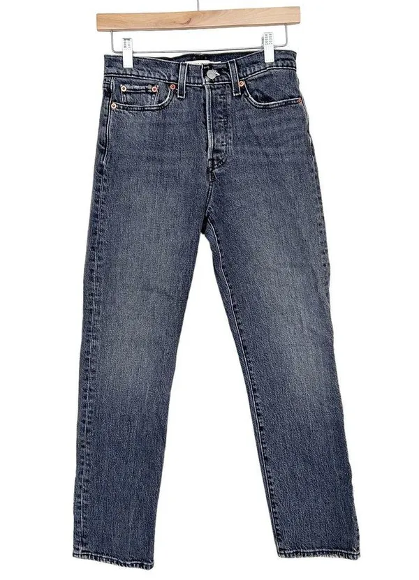 Levi's Premium Black Wedgie Straight Jeans Sz 26 - Image 7